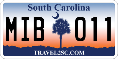 SC license plate MIB011