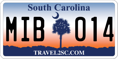 SC license plate MIB014