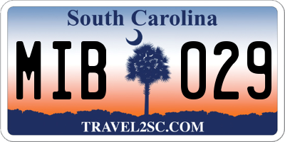 SC license plate MIB029