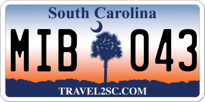 SC license plate MIB043