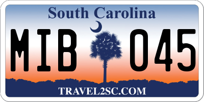 SC license plate MIB045