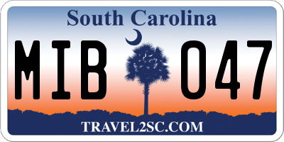 SC license plate MIB047