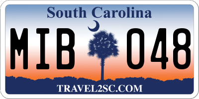 SC license plate MIB048