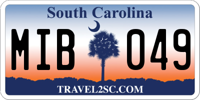 SC license plate MIB049