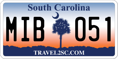 SC license plate MIB051