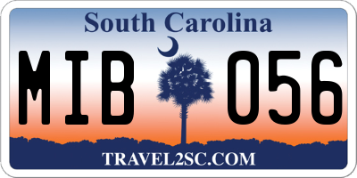 SC license plate MIB056