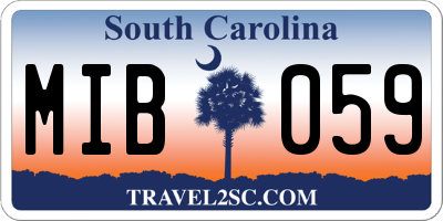 SC license plate MIB059