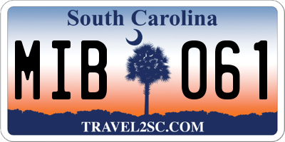 SC license plate MIB061