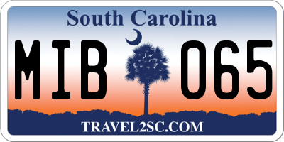 SC license plate MIB065
