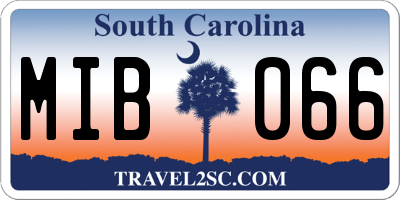 SC license plate MIB066