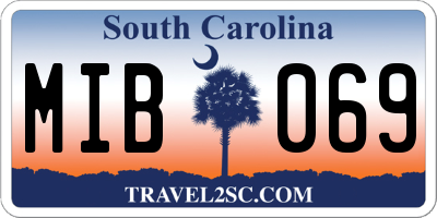 SC license plate MIB069