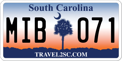 SC license plate MIB071