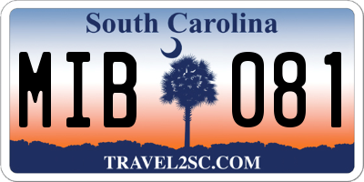 SC license plate MIB081