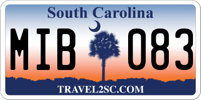 SC license plate MIB083