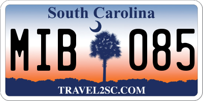 SC license plate MIB085