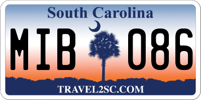 SC license plate MIB086