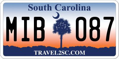 SC license plate MIB087
