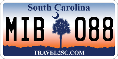 SC license plate MIB088