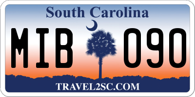 SC license plate MIB090