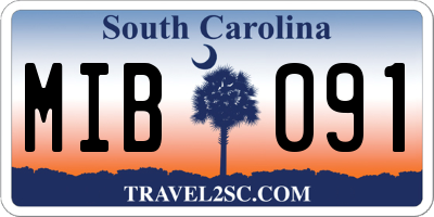 SC license plate MIB091