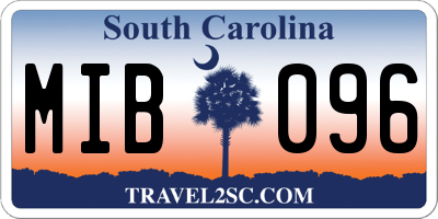 SC license plate MIB096