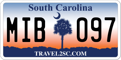 SC license plate MIB097