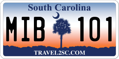 SC license plate MIB101