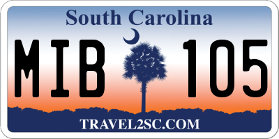 SC license plate MIB105