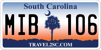 SC license plate MIB106