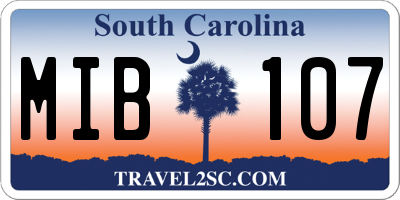 SC license plate MIB107