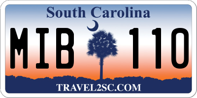 SC license plate MIB110