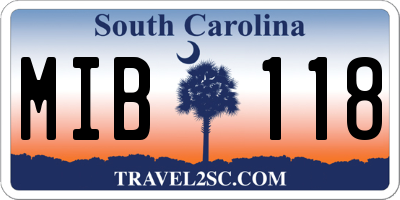 SC license plate MIB118
