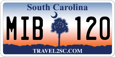 SC license plate MIB120