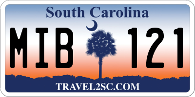 SC license plate MIB121