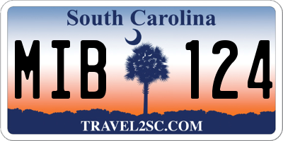 SC license plate MIB124