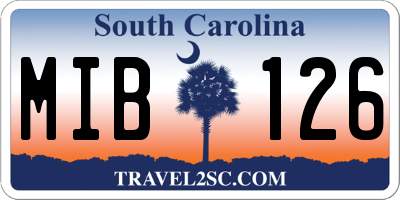 SC license plate MIB126