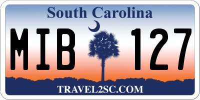 SC license plate MIB127
