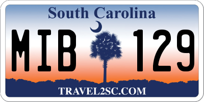 SC license plate MIB129