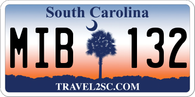 SC license plate MIB132