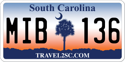 SC license plate MIB136