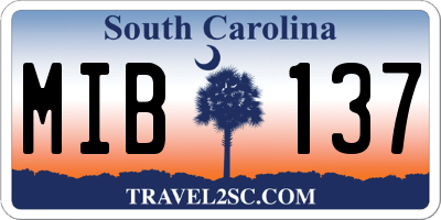SC license plate MIB137