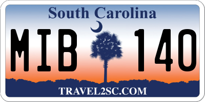 SC license plate MIB140