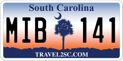 SC license plate MIB141