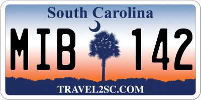 SC license plate MIB142