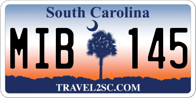 SC license plate MIB145