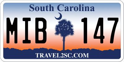 SC license plate MIB147