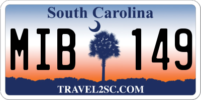 SC license plate MIB149