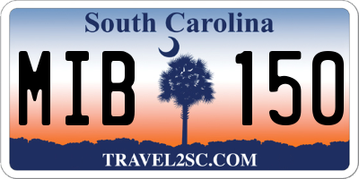 SC license plate MIB150
