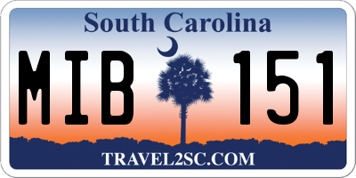 SC license plate MIB151