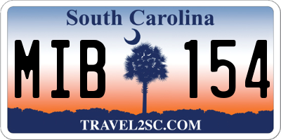 SC license plate MIB154